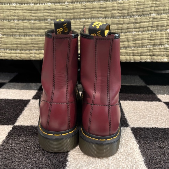 Dr. Martens Cherry Red Leather Boots - Picture 3 of 9